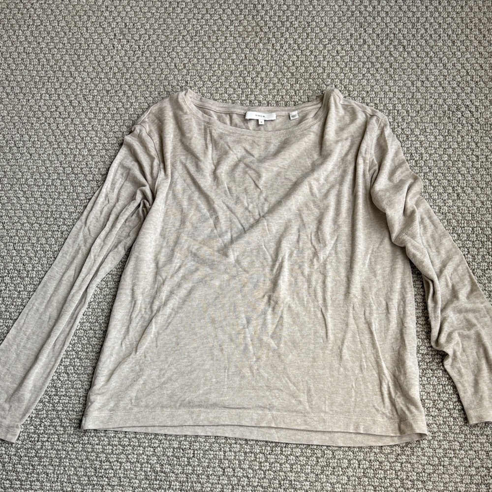 VINCE Women's Tan Long Sleeve Top